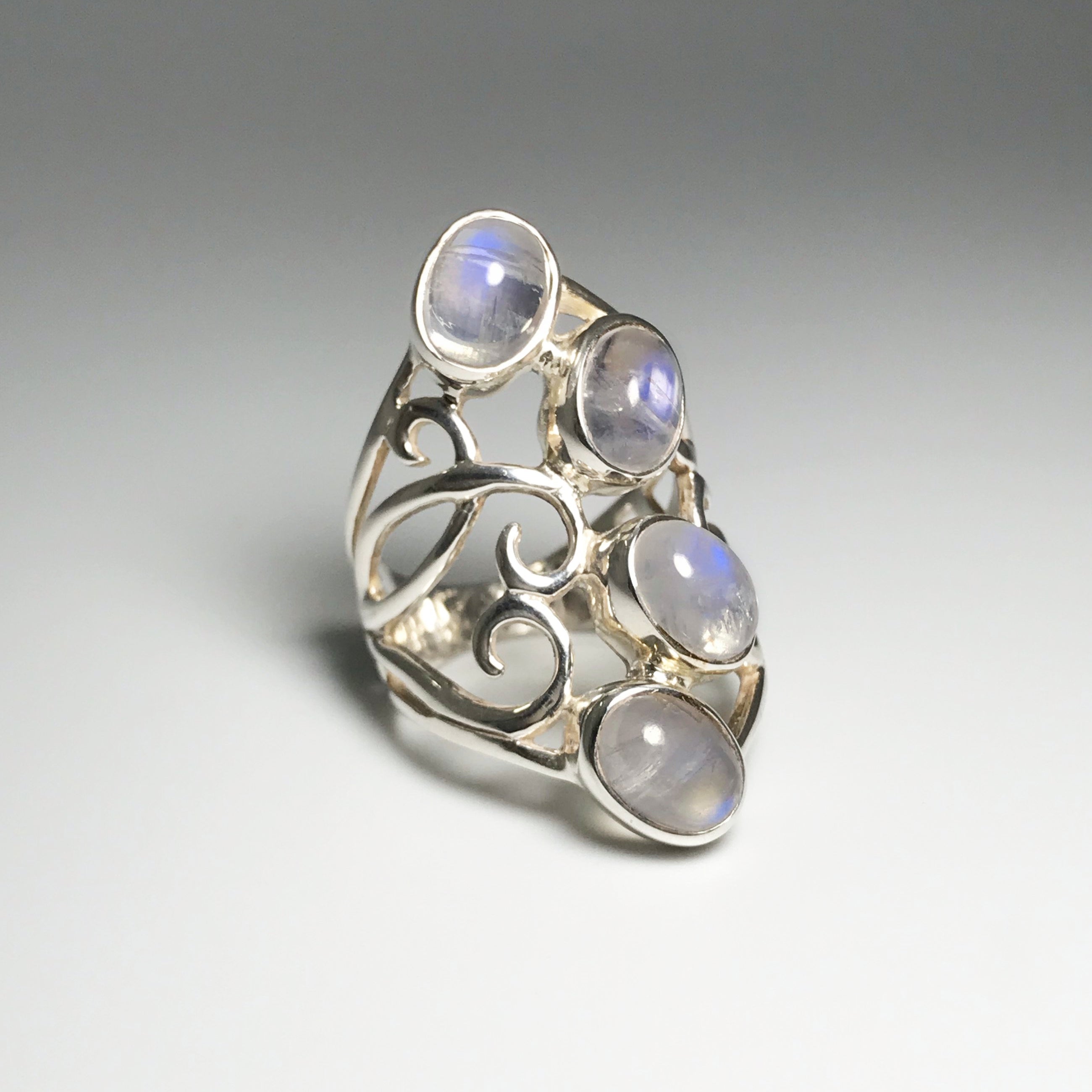 Rainbow Moonstone Ring