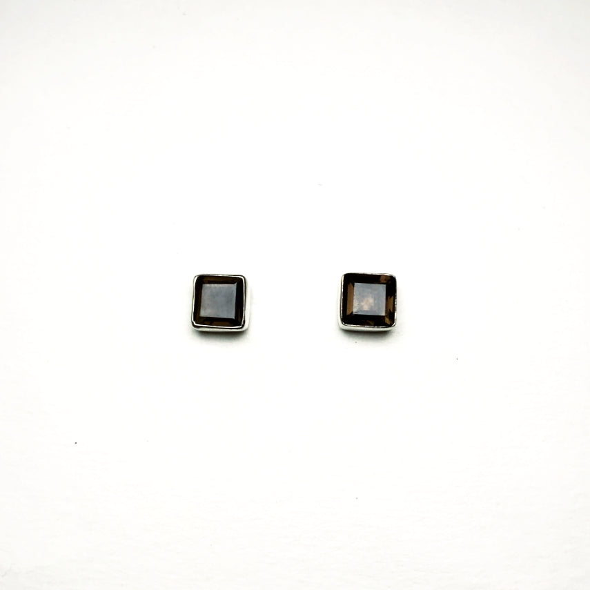 Smoky Quartz Stud Earrings