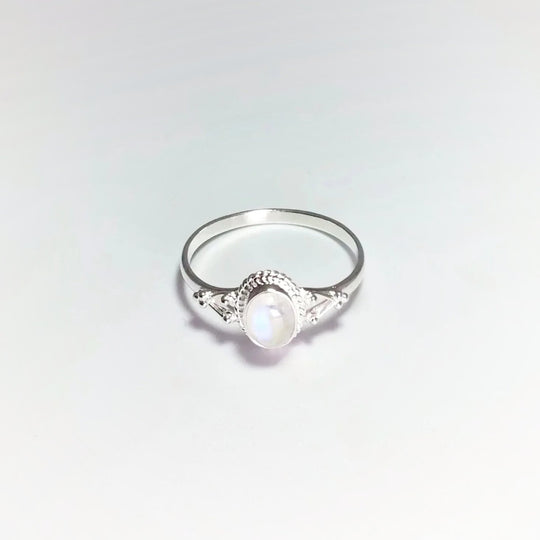 Rainbow Moonstone Ring