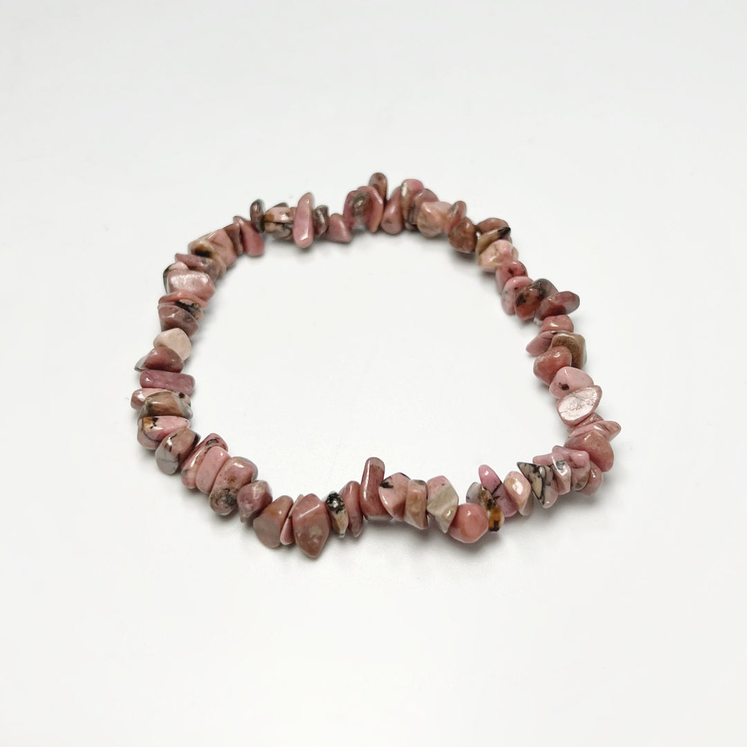 Rhodonite Chip Beaded Bracelet