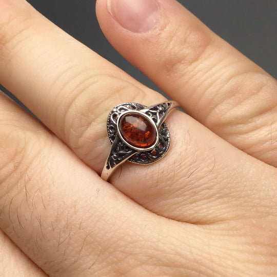 Cognac Amber Ring