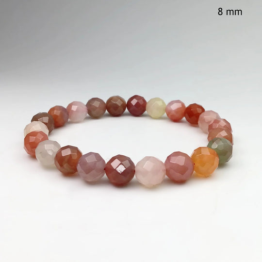 Moon Chalcedony Faceted Beaded Bracelet