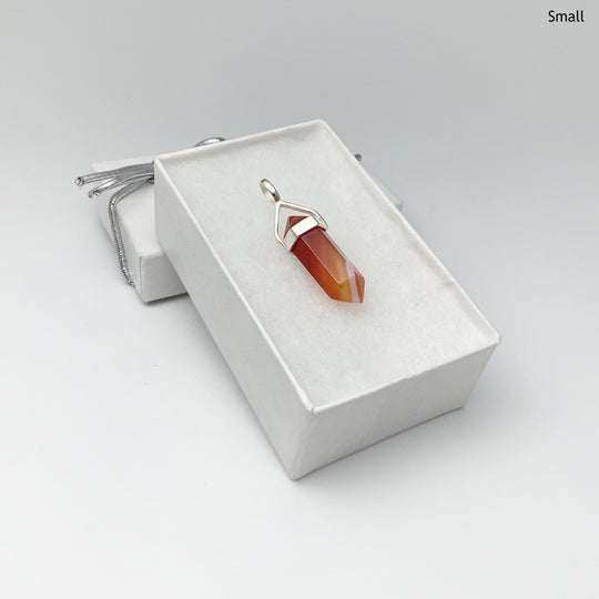 Banded Carnelian Agate Double Terminated Point Pendant