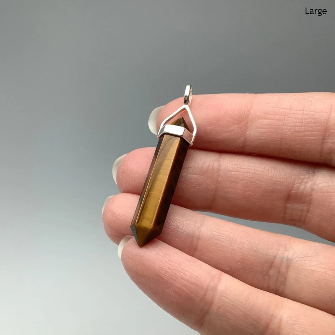 Gold Tiger Eye Double Terminated Point Pendant