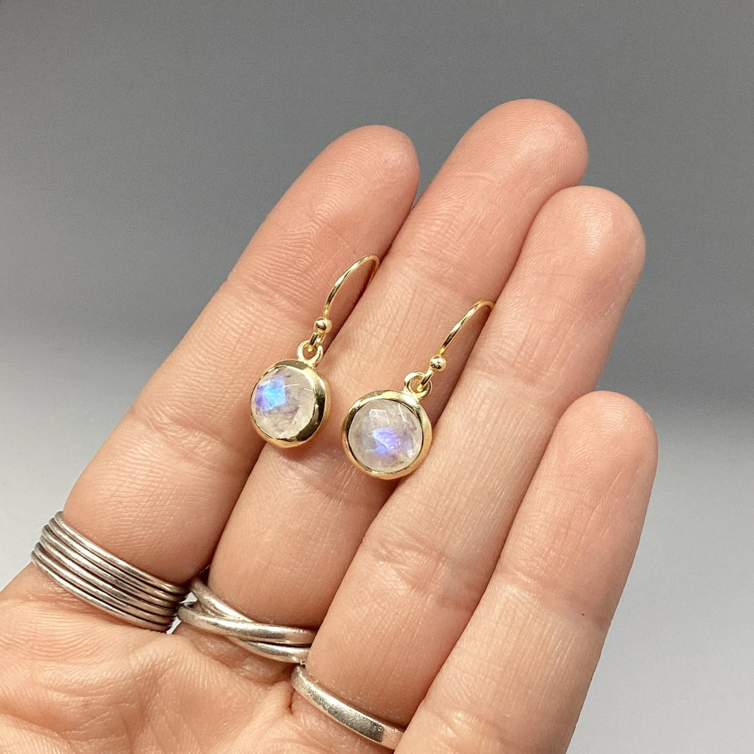 Rainbow Moonstone Dangle Earrings