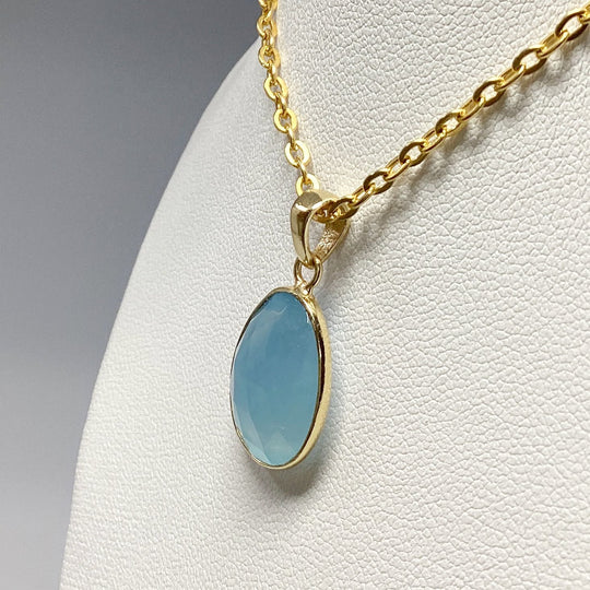 Aquamarine Gold Finish Pendant