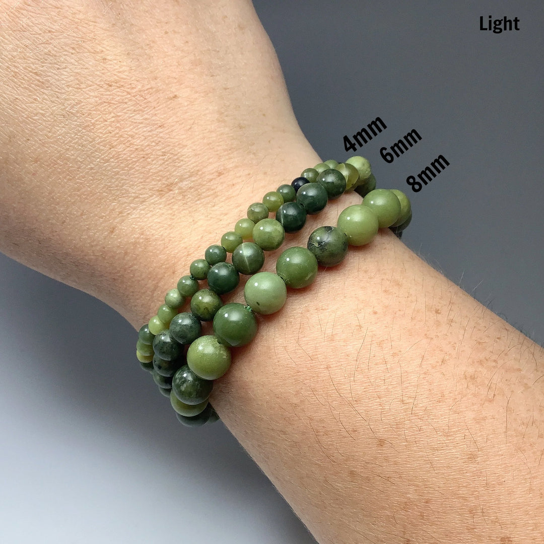 Mixed Green Canadian Jade Beaded Bracelet