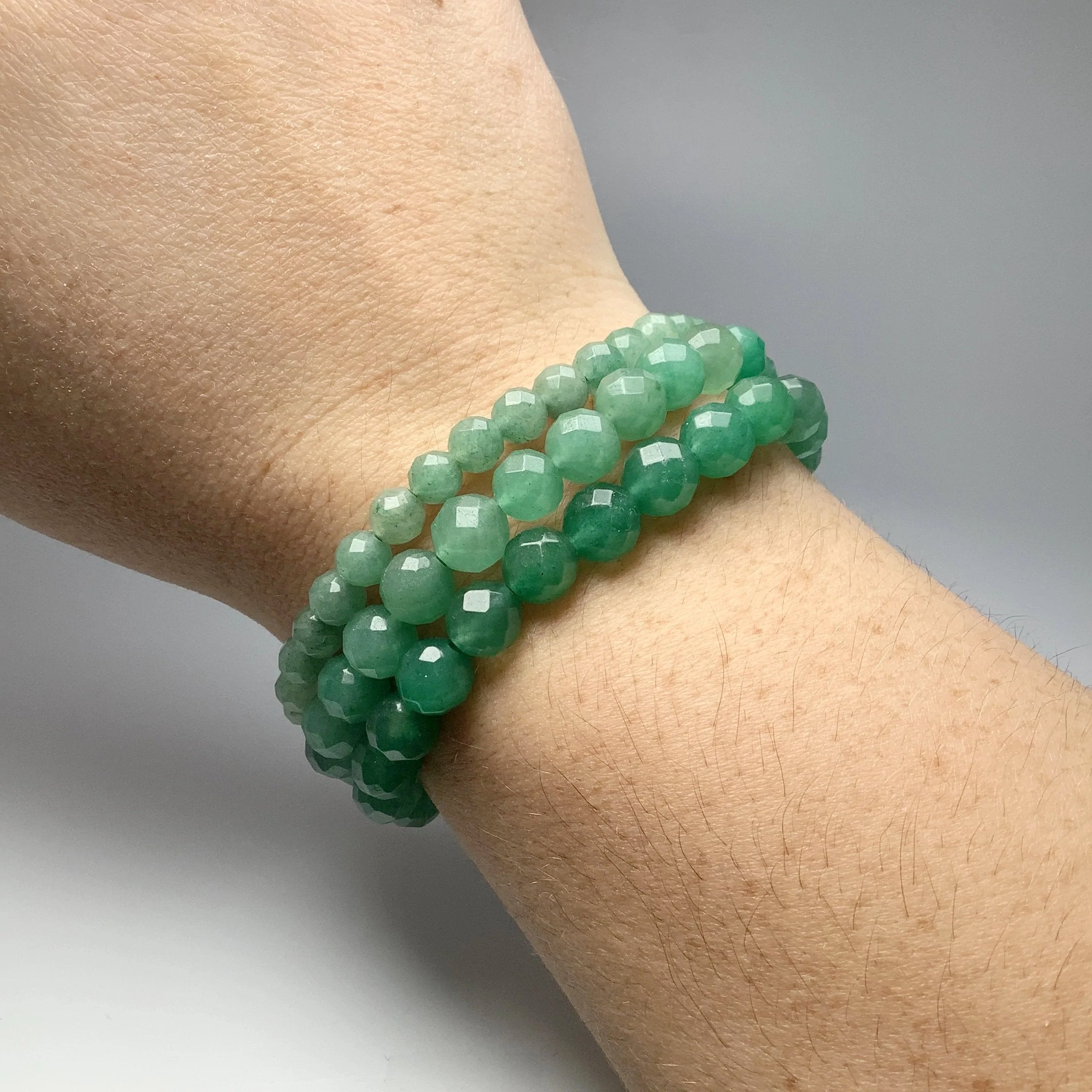 Green Aventurine Faceted Beaded Bracelet