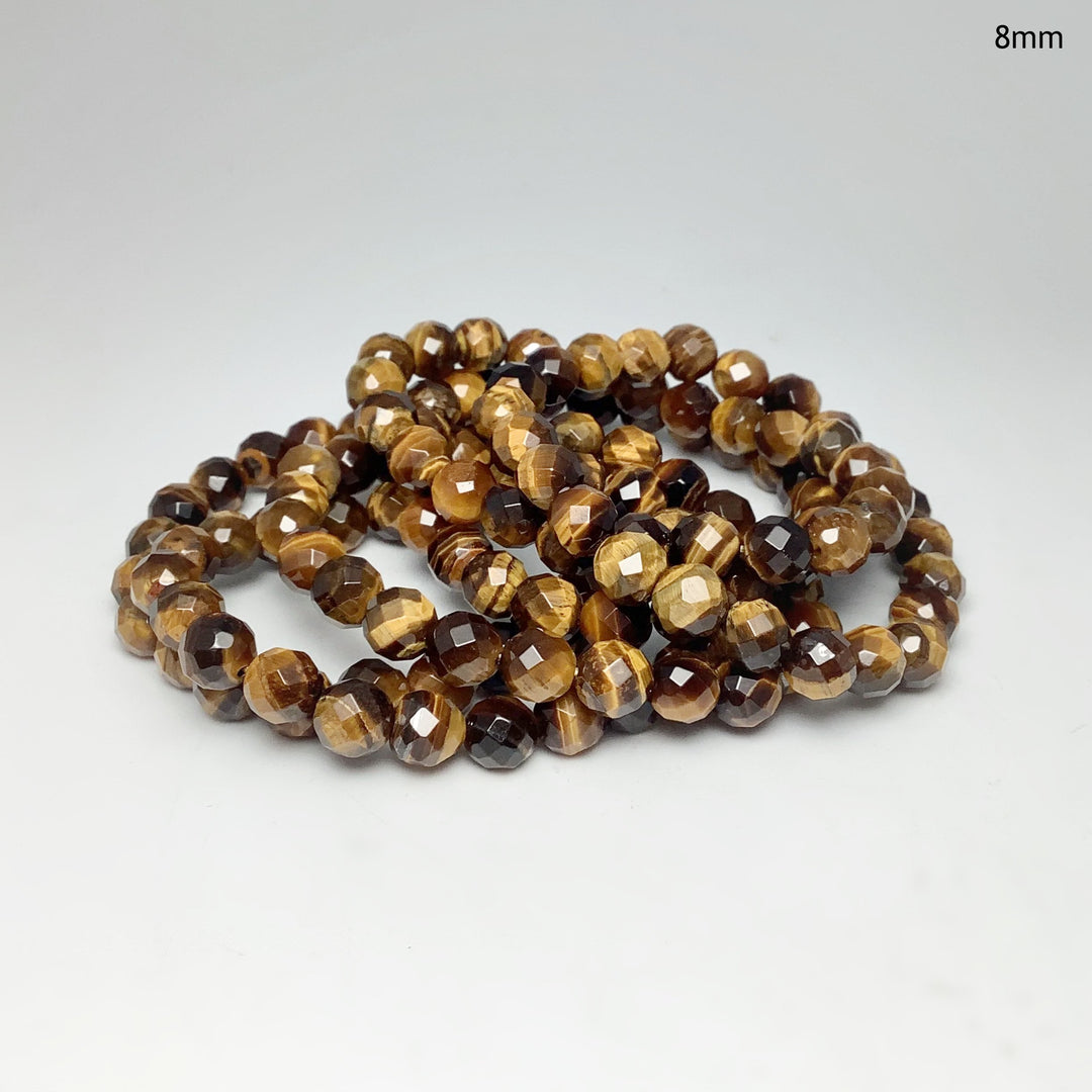 Gold Tiger Eye Faceted Beaded Bracelet