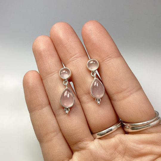 Rose Quartz Stud Earrings