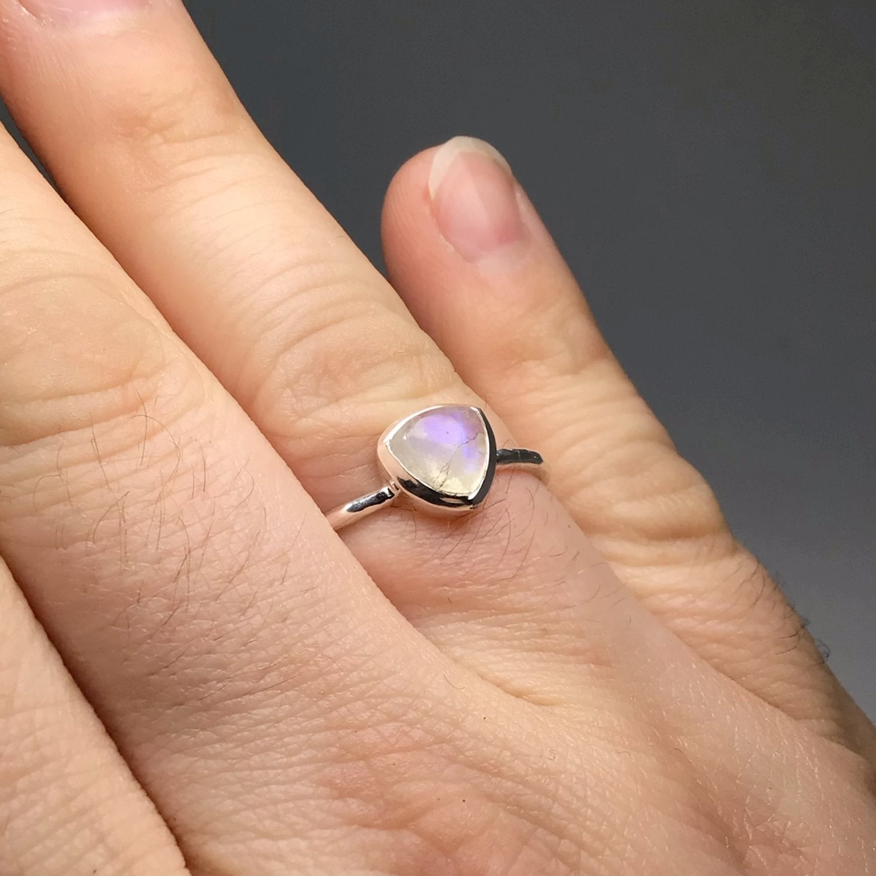 Rainbow Moonstone Ring