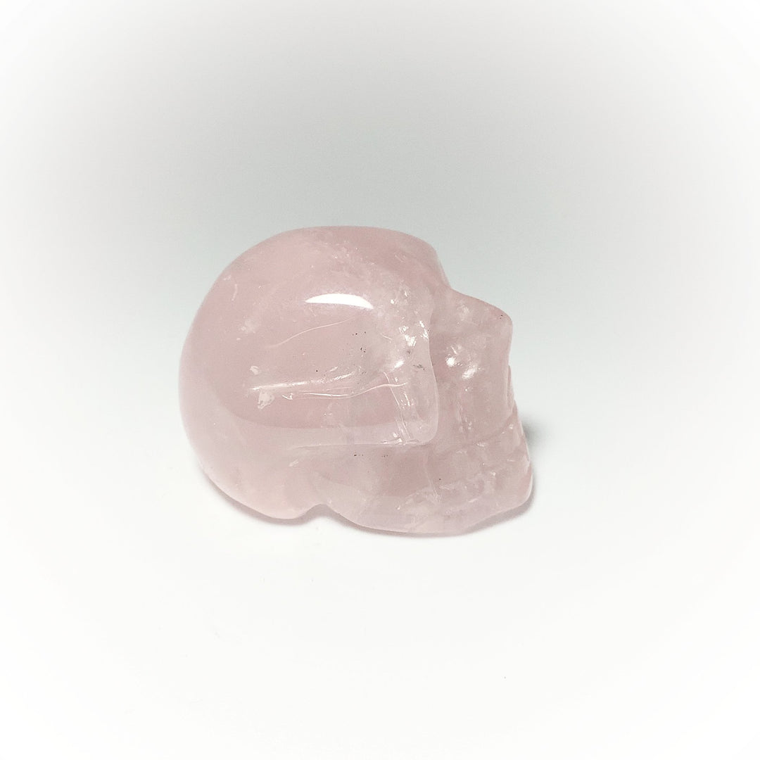 Carved Rose Quartz Skull