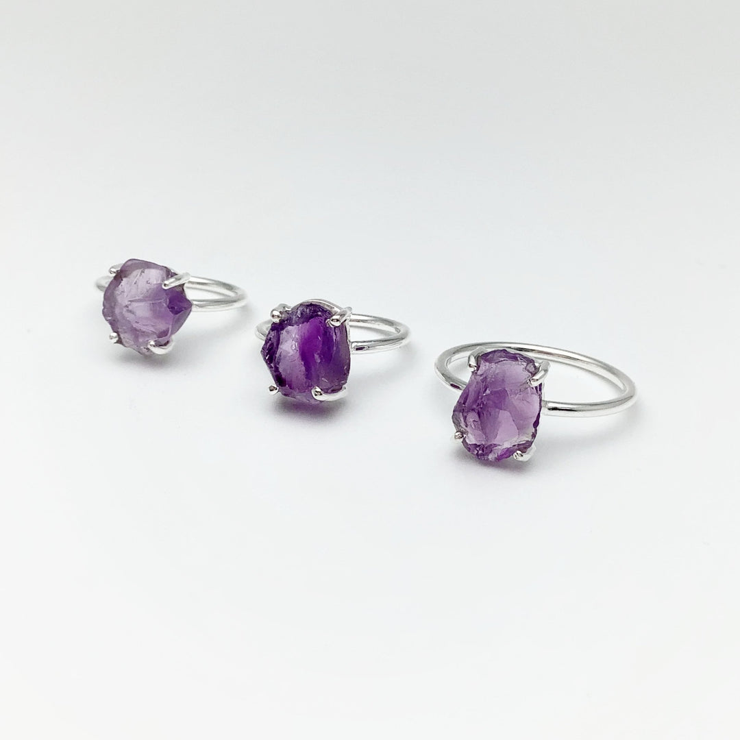 Raw Amethyst Ring