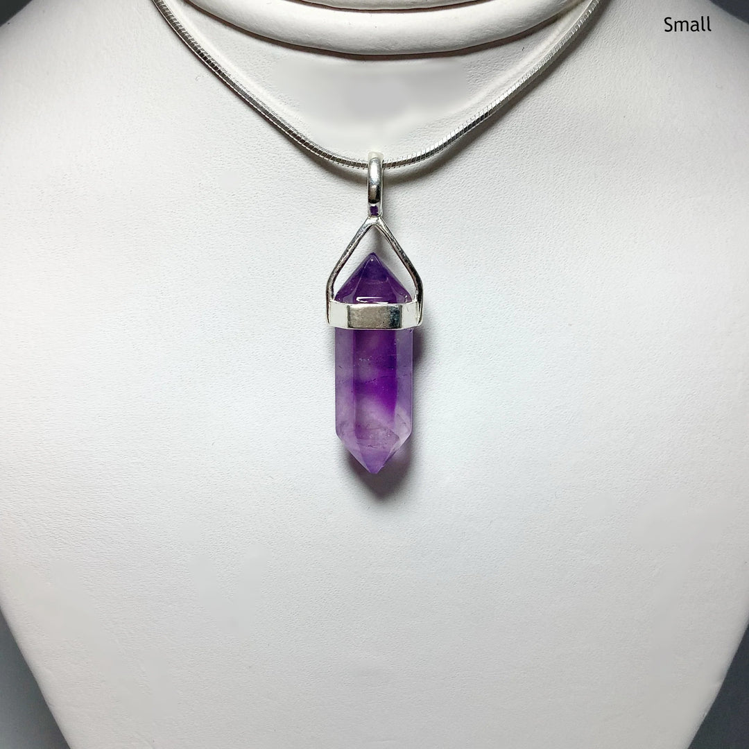 Amethyst Double Terminated Point Pendant