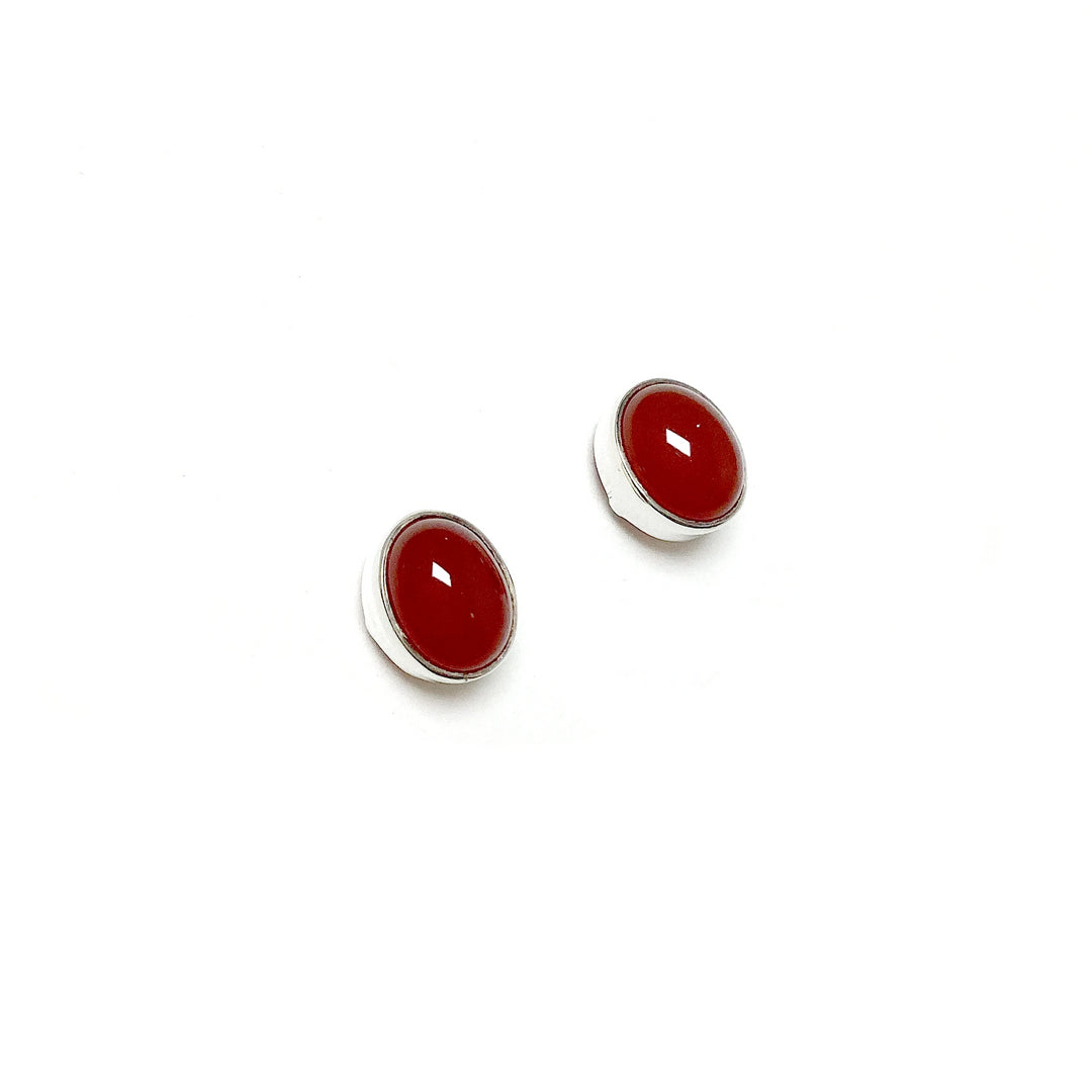 Carnelian Agate Stud Earrings