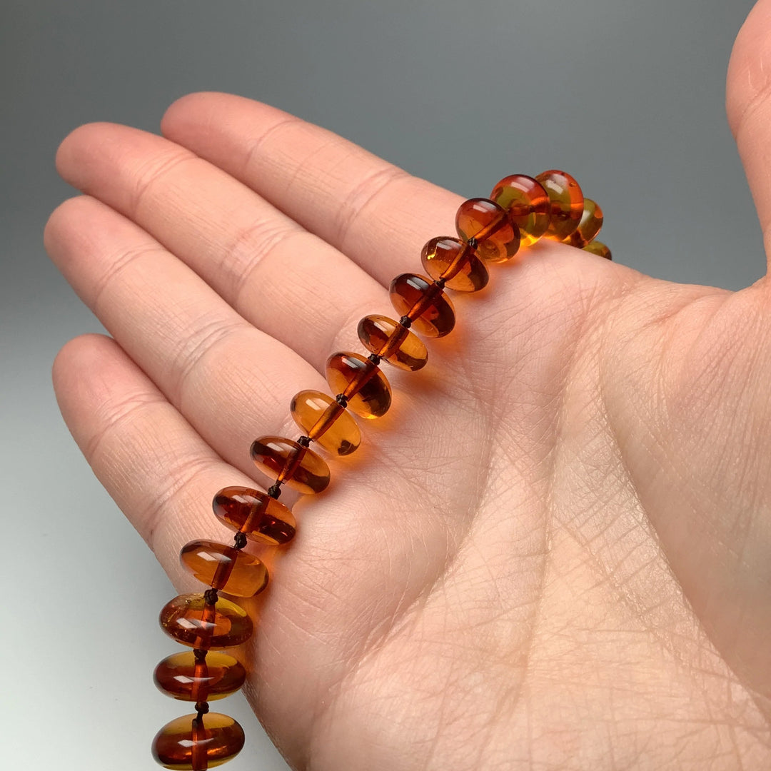 Cognac Amber Beaded Necklace