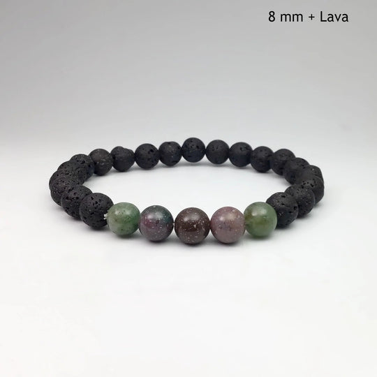 Indian Agate Beaded Bracelet