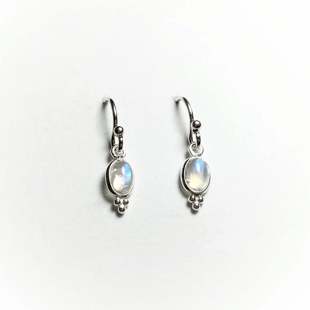 Rainbow Moonstone Dangle Earrings