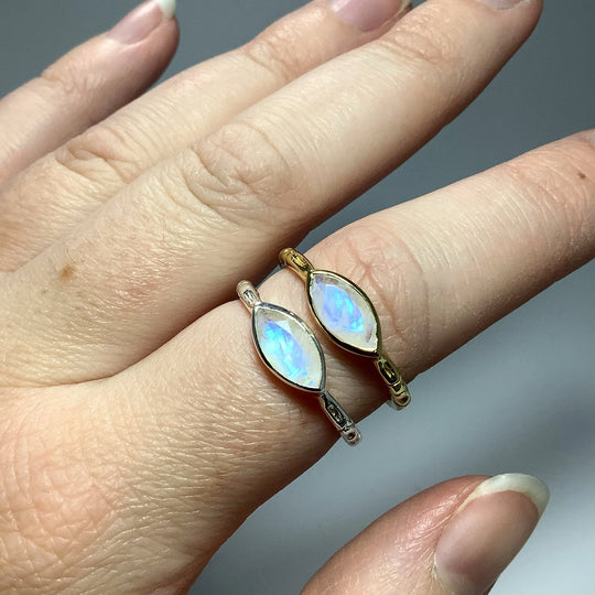 Rainbow Moonstone Ring