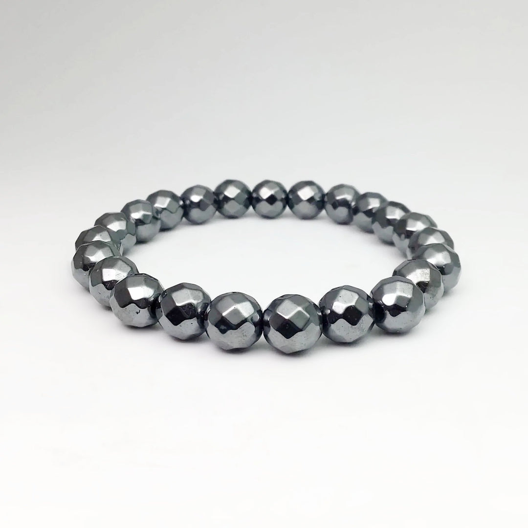 Hematite Faceted Beaded Bracelet