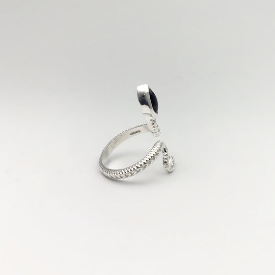 Black Onyx Snake Ring