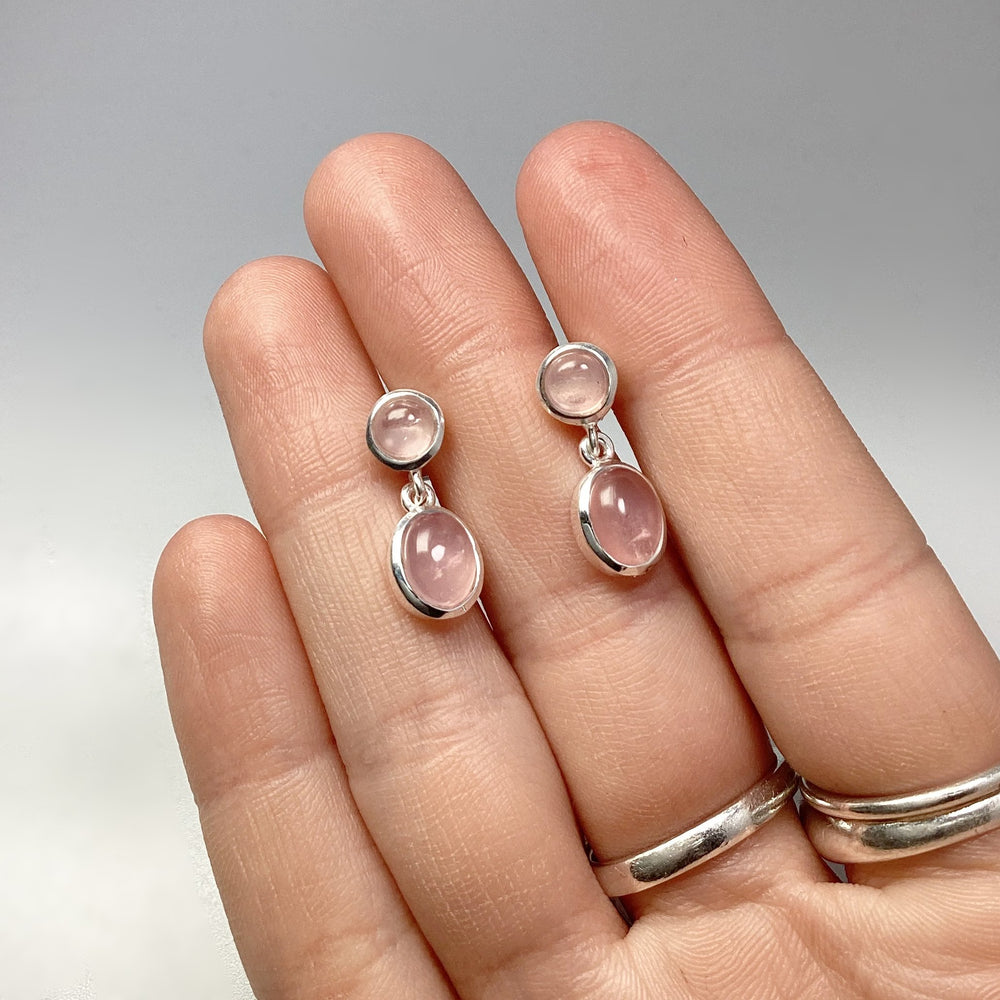 Rose Quartz Stud Earrings