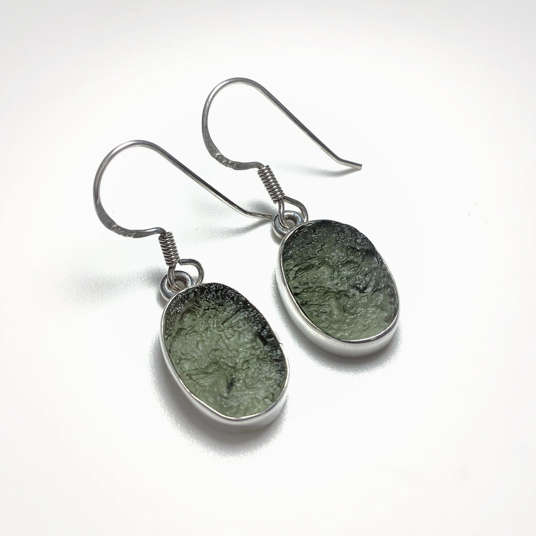 Moldavite Dangle Earrings