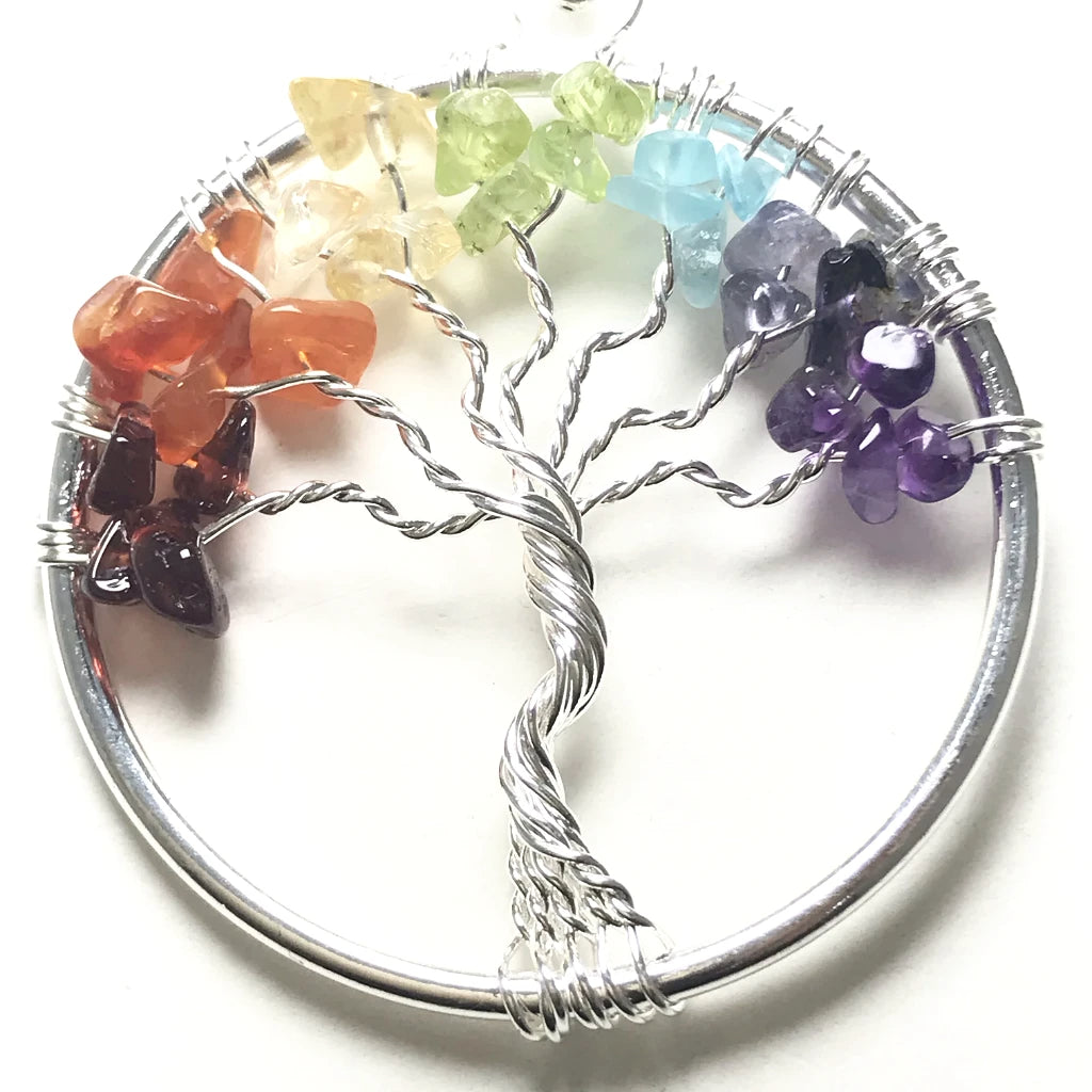 Tree of Life Necklace with Chakra Beads