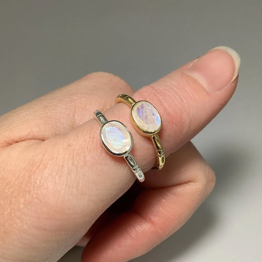 Rainbow Moonstone Ring