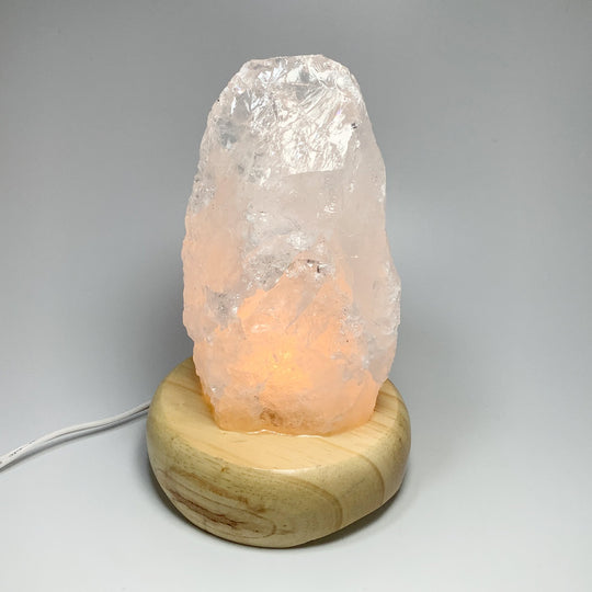 Quartz Lamp with Wooden Base