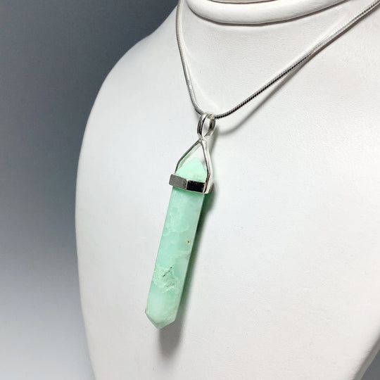 Chrysoprase Double Terminated Point Pendant