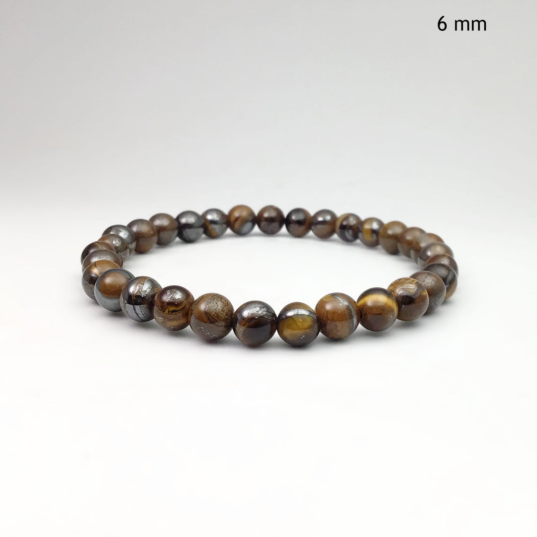 Brown Gold Tiger Iron Beaded Bracelet