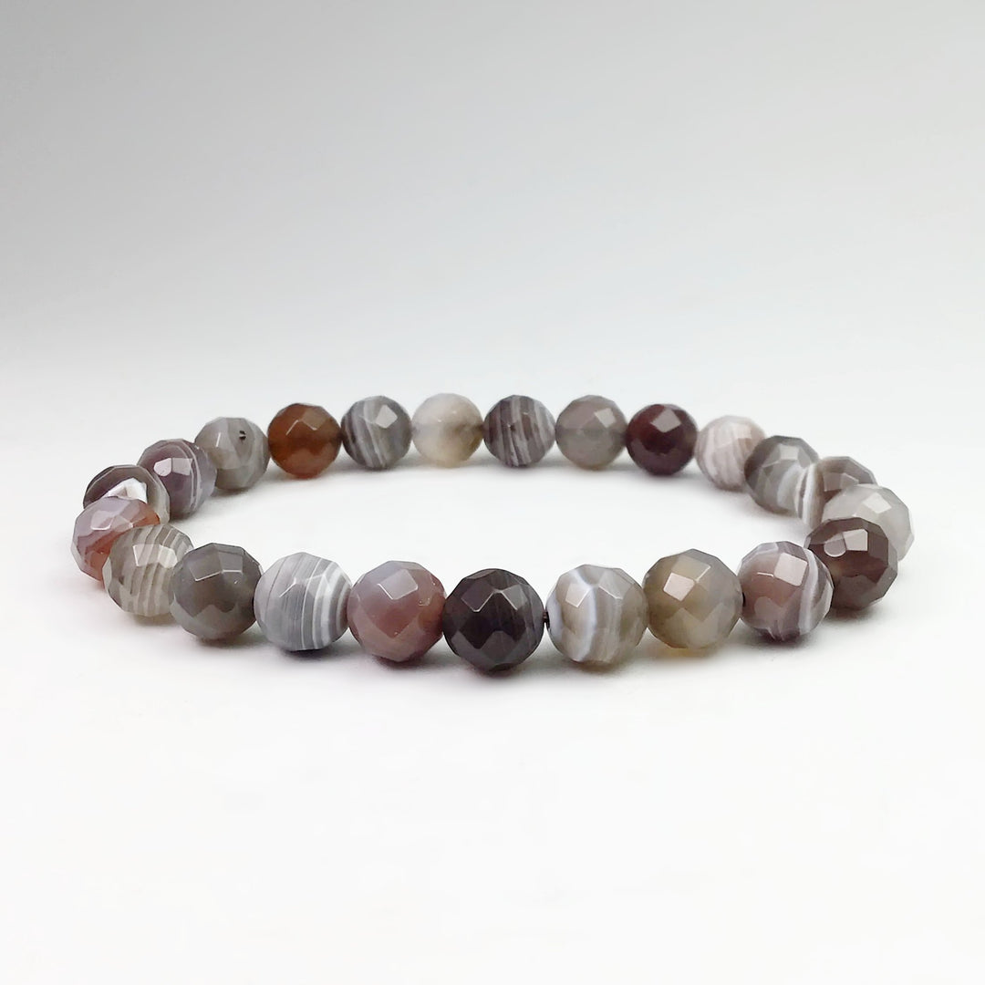 Botswana Agate Faceted Beaded Bracelet