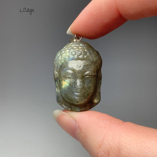 Labradorite Buddha Head Pendant