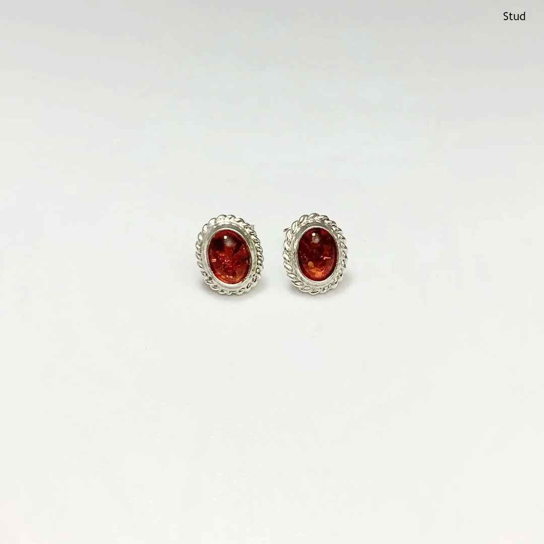 Cognac Amber Earrings