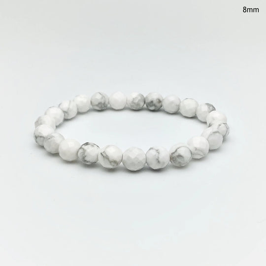 Howlite Faceted Beaded Bracelet