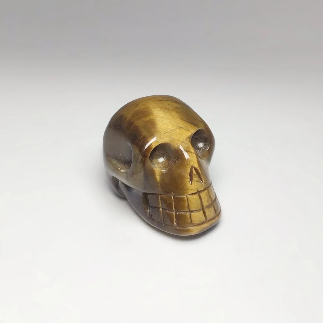 Carved Tiger Eye Skull