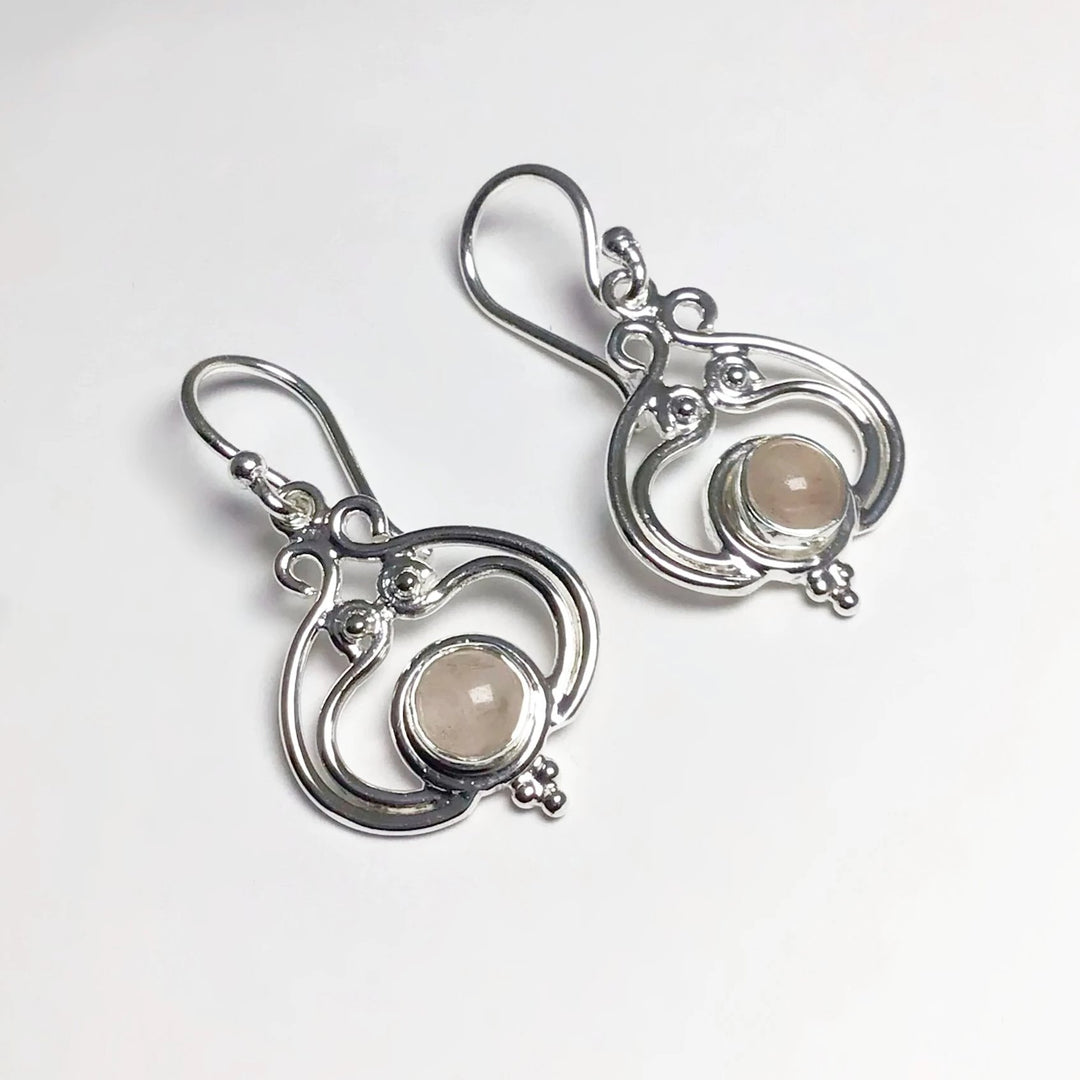 Rose Quartz Dangle Earrings