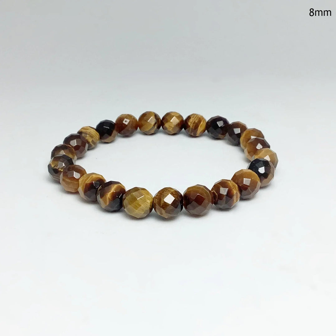 Gold Tiger Eye Faceted Beaded Bracelet