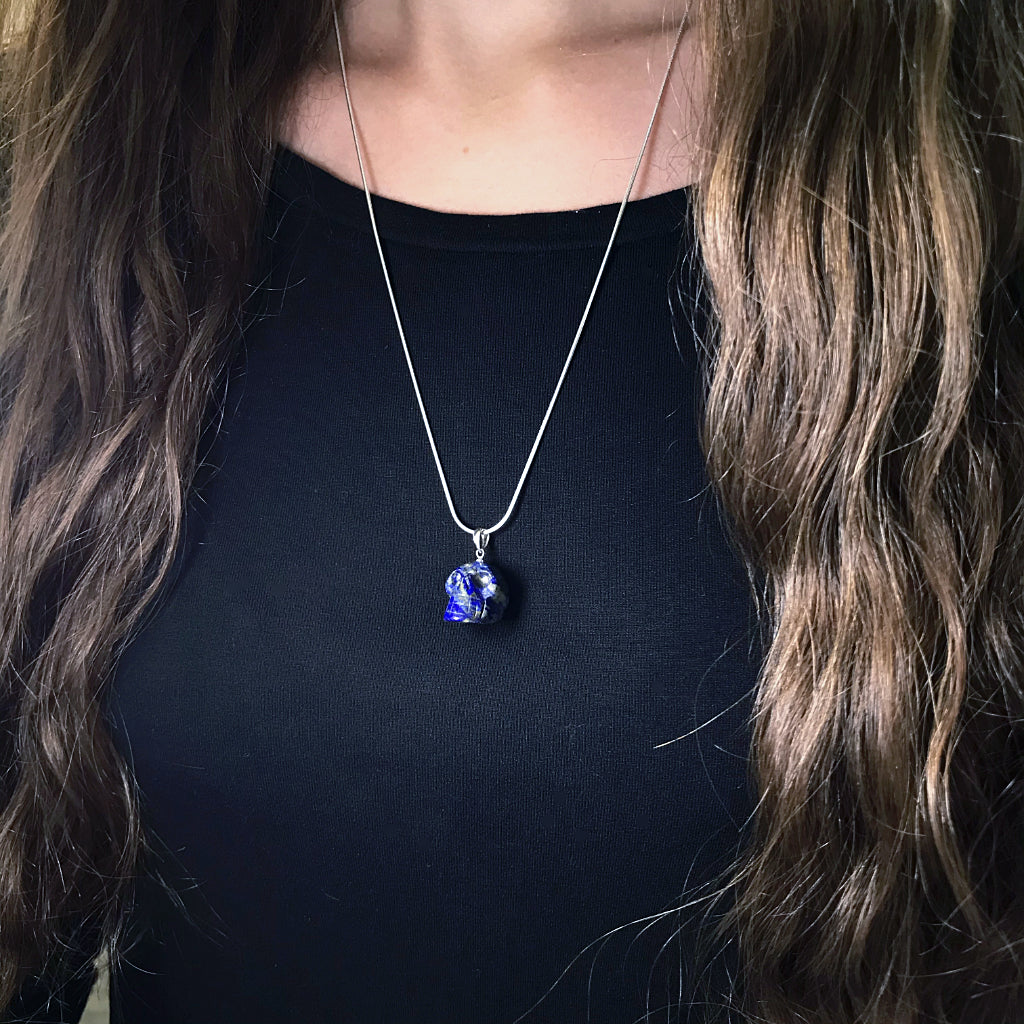 Lapis Lazuli Skull Pendant