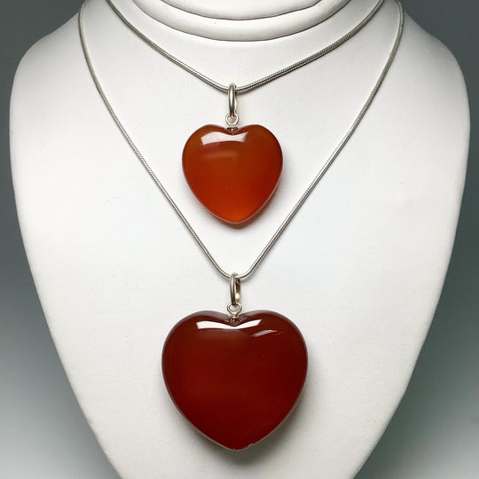 Carnelian Agate Heart Pendant