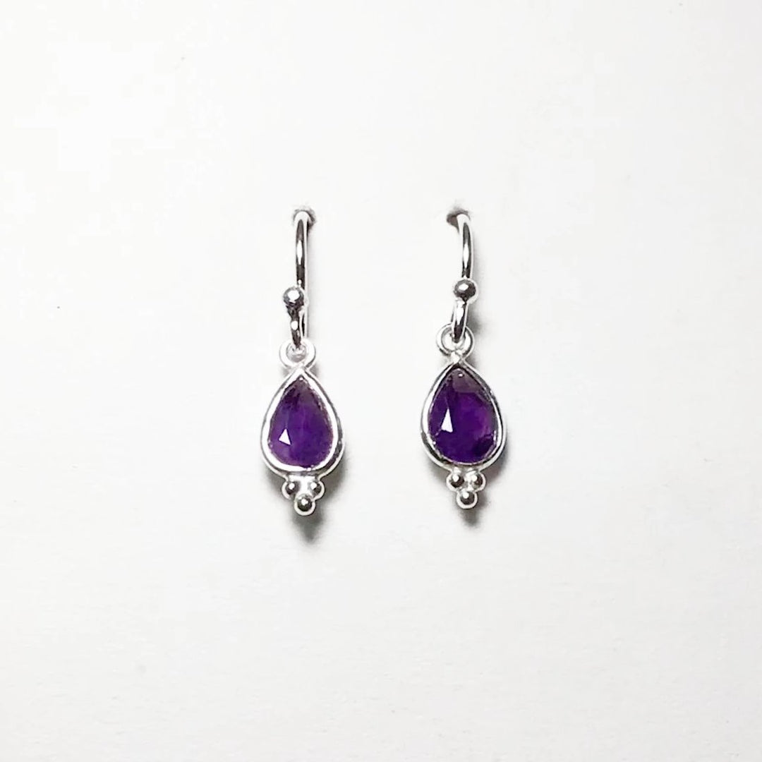 Amethyst Faceted Dangle Earrings