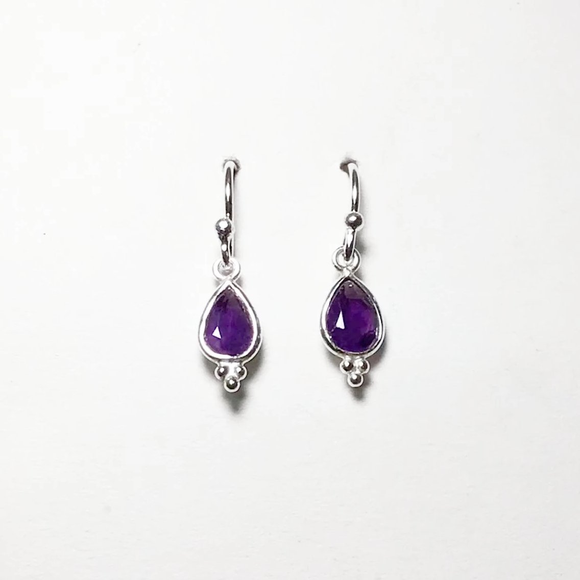 Amethyst Faceted Dangle Earrings