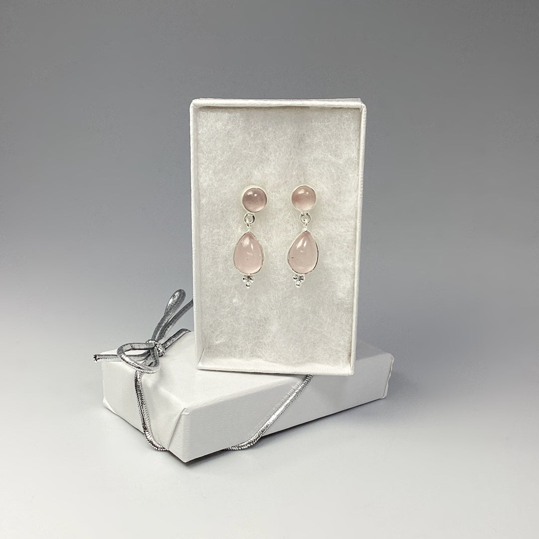 Rose Quartz Stud Earrings