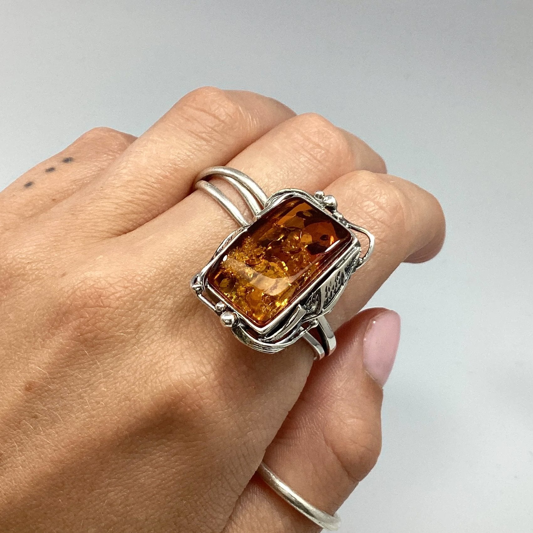 Cognac Amber Ring