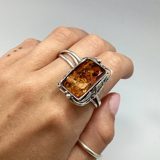 Cognac Amber Ring