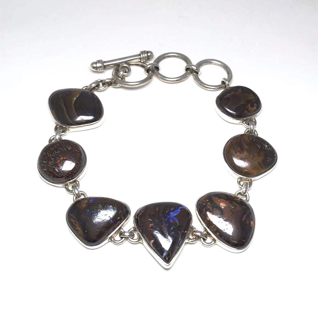 Boulder Opal Sterling Silver Bracelet