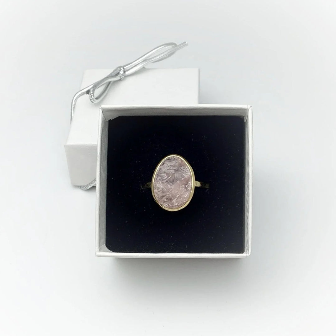 Raw Rose Quartz Ring