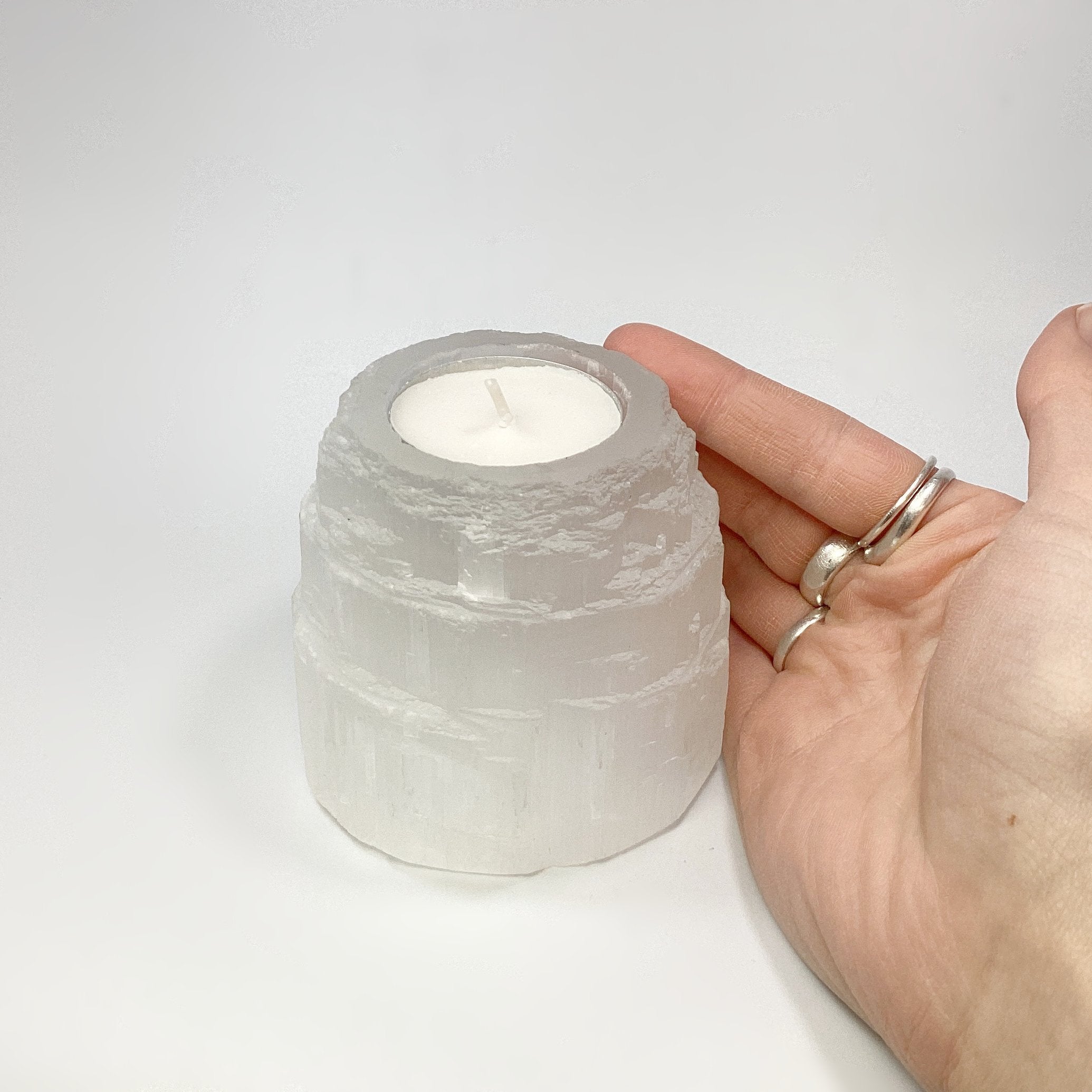 Selenite Candle Holder