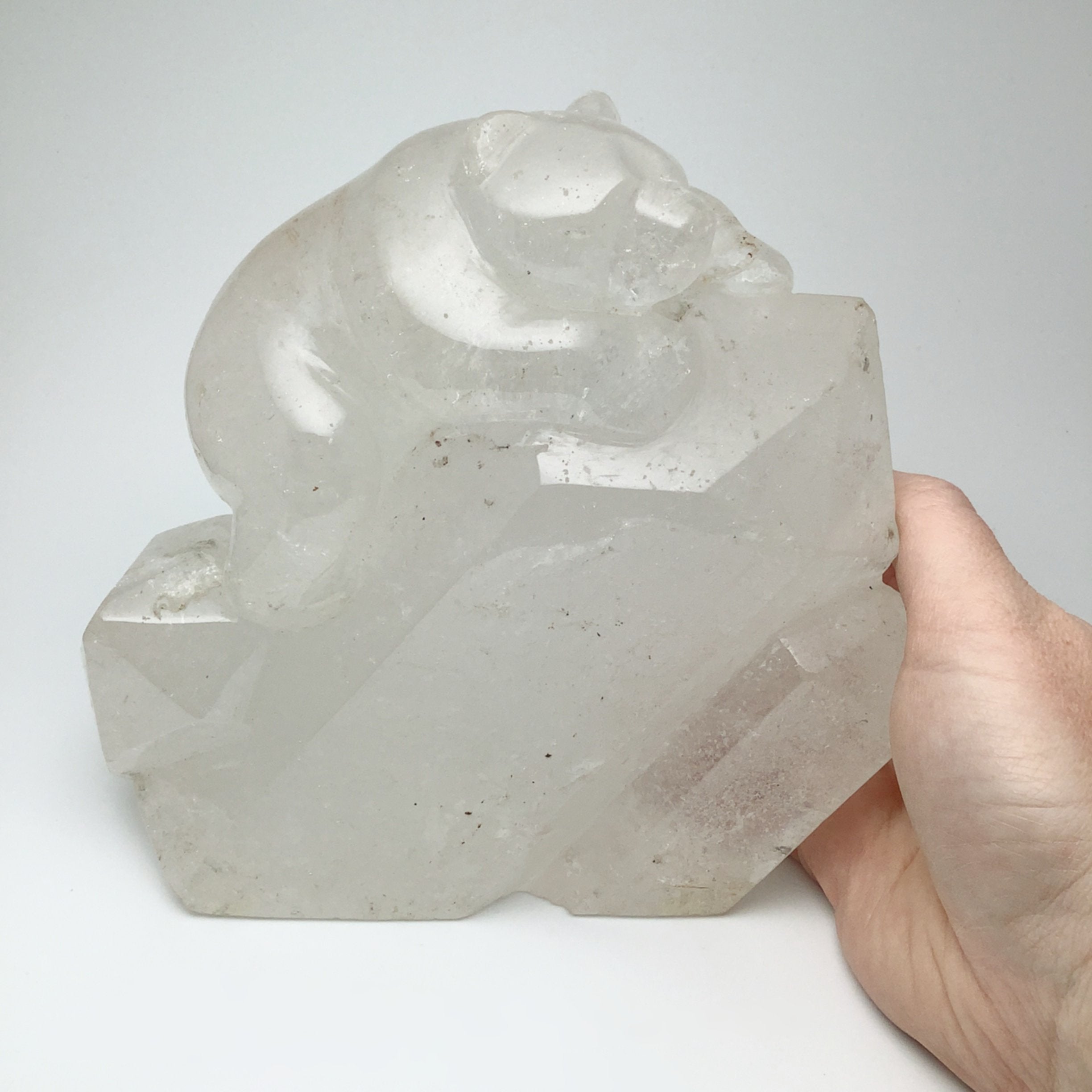 Quartz Bear Carving